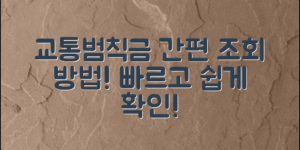 쉽고 빠른 교통범칙금조회방법 안내