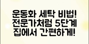 운동화세탁비법, 집에서도 전문가처럼! 5단계로 간편하게 세탁하는 법 공개