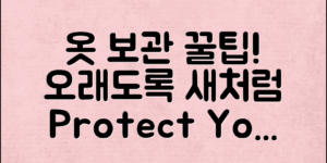 옷보관방법노하우: 옷을 오래도록 새처럼 지키는 꿀팁