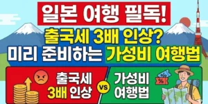 일본 여행 가기 전 필독! 출국세 3배 인상? 미리 준비하는 가성비 여행법
