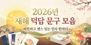 2026년 새해 덕담 문구 모음 따뜻하고 센스 있는 인사 한마디