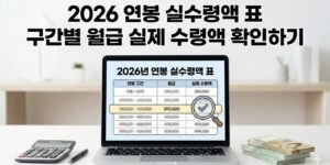 2026 연봉 실수령액 표 구간별 월급 실제 수령액 확인하기