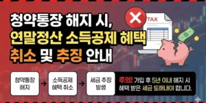 청약통장 해지 시 연말정산 소득공제 혜택 취소 및 추징 안내