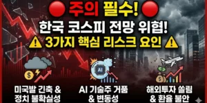 주의 필수! 한국 코스피 앞으로의 전망을 위협하는 3가지 핵심 리스크 요인