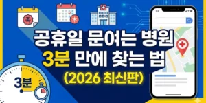 공휴일 문여는 병원 3분 만에 찾는 법 (2026 최신판)