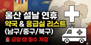 울산 설날 연휴 약국 문여는곳 & 응급실 리스트 (남구/중구/북구) 급할 때 필수 저장