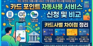 카드 포인트 자동사용 서비스 신청 방법과 카드사별 차이점 정리