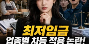 최저임금 업종별 차등 적용 논란! 소상공인 생존권 vs 노동계 차별 낙인 쟁점 분석